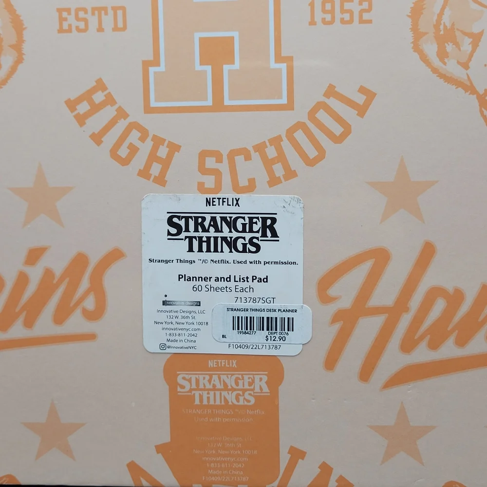 Stranger Things 1986 Hawkins Tigers School Planner And Note Pad